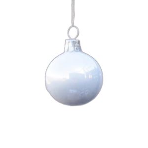 Vánoční ozdoba koule, lesklá bílá, 4 cm 12 ks