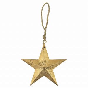 Závěsná dekorace zlatá hvězda 15 cm