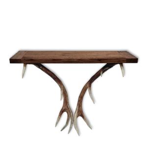 Antler console table - brown oak 90x30x78 cm
