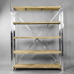 Bookcase Kensington in combination of old wood and stainless 183 x 140 x 42 cm Bookcase Kensington in combination of old wood and stainless 183 x 140 x 42 cm