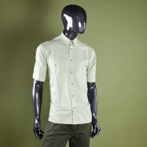 Men's formal shirt light green short sleeve, size 39