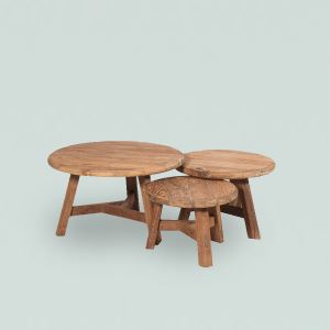 Round teak table Arnaud