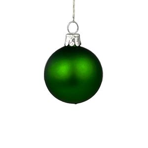 Christmas ornament ball, matt medium green, 4 cm 12 pcs