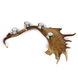 Stainless fallow deer antler tea candle holder for 4 tea candles