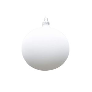 Skleněná vánoční ozdoba koule bílá matná průměr 6 cm 12 ks